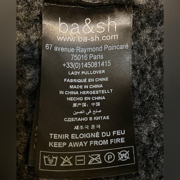 NWT ba&sh Grey Barthy Embellished Button Sweater - Sz XS - Picture 7 of 11